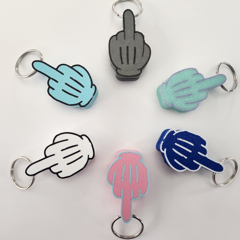 Middle finger keychain